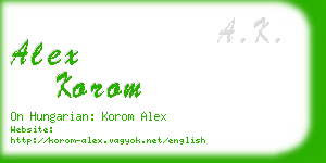 alex korom business card